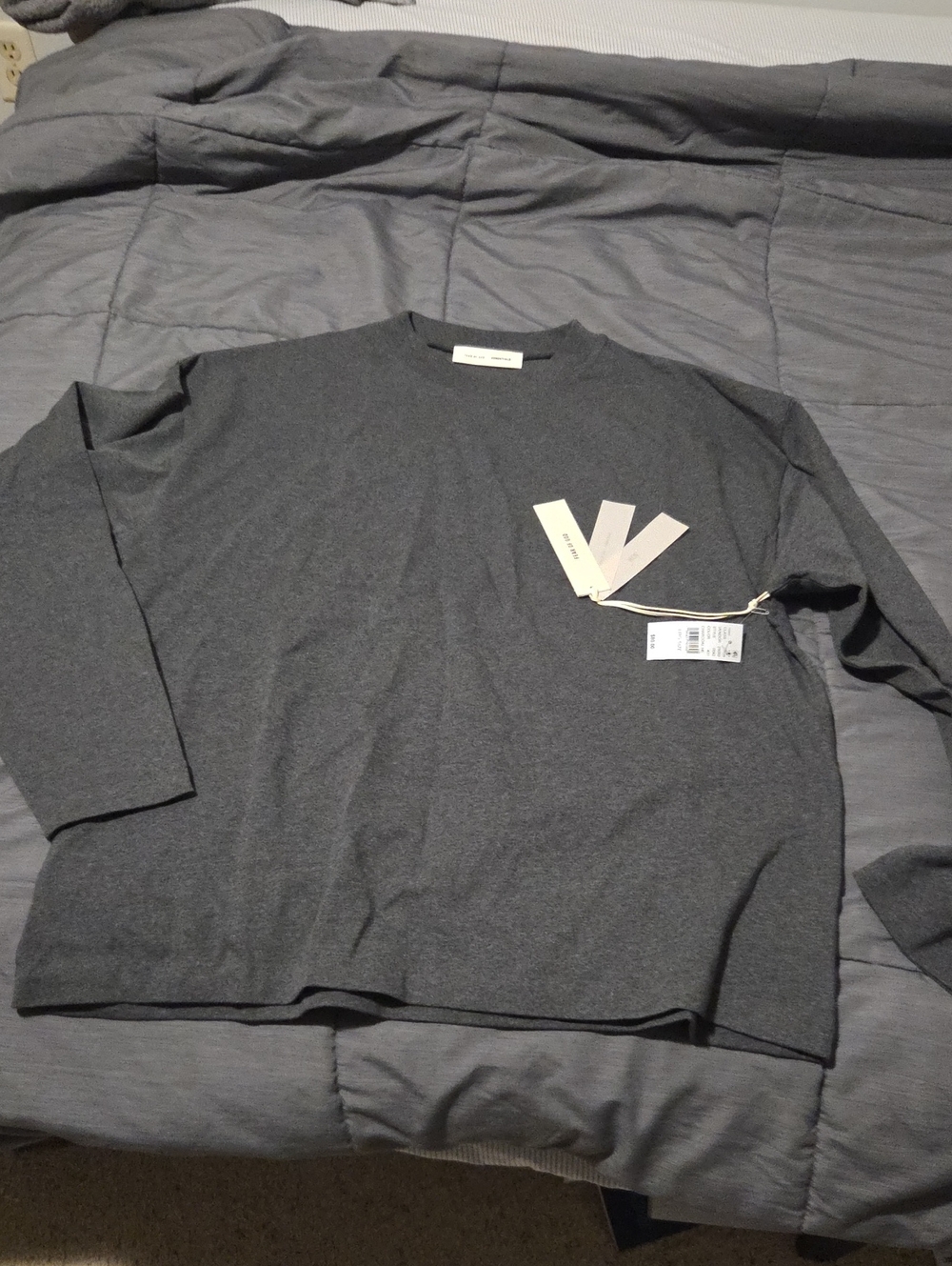 Essentials - Fear of God Charcoal Gray Crewneck Long Sleeve Shirt Size L
